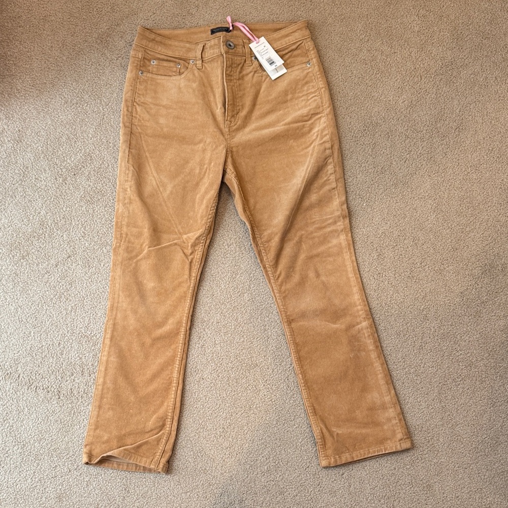 Vineyard Vines Women's Toasted Almond Ankle Kick Flare Corduroy pants